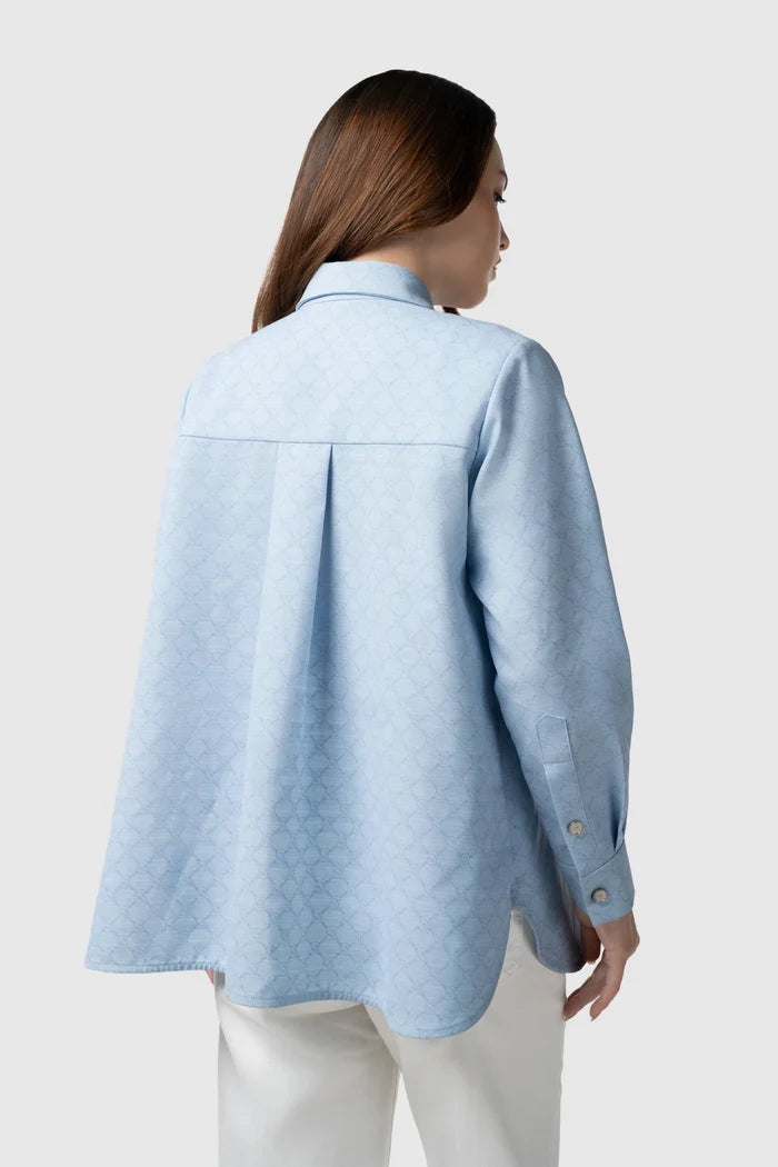tropical26 basic shirt in blue by back view