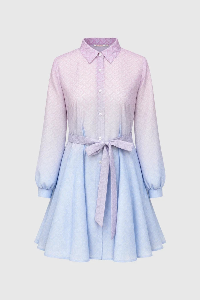 tropical26 flare tunic in pink/blue by buttonscarves