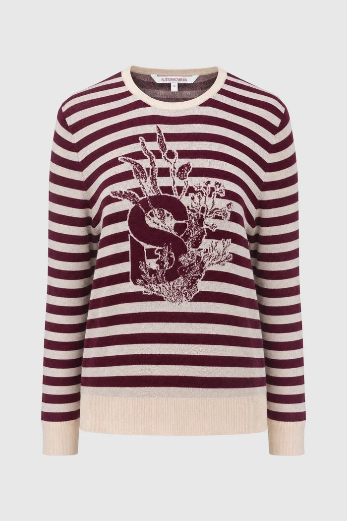 tropical26 knit in maroon by buttonscarves