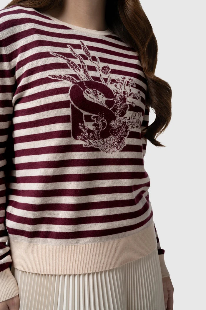 tropical26 knit in maroon by buttonscarves