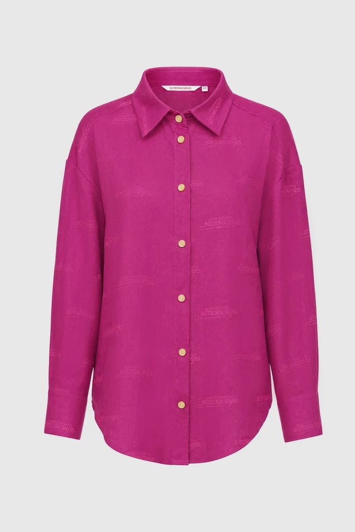 tropical26 linen shirt in fuschia by buttonscarves