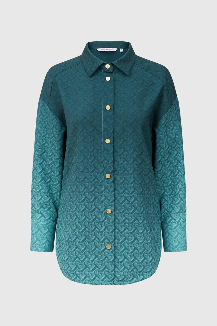 tropical26 oversized shirt in deep teal by buttonscarves