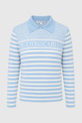 tropical26 polo knit in blue by buttonscarves