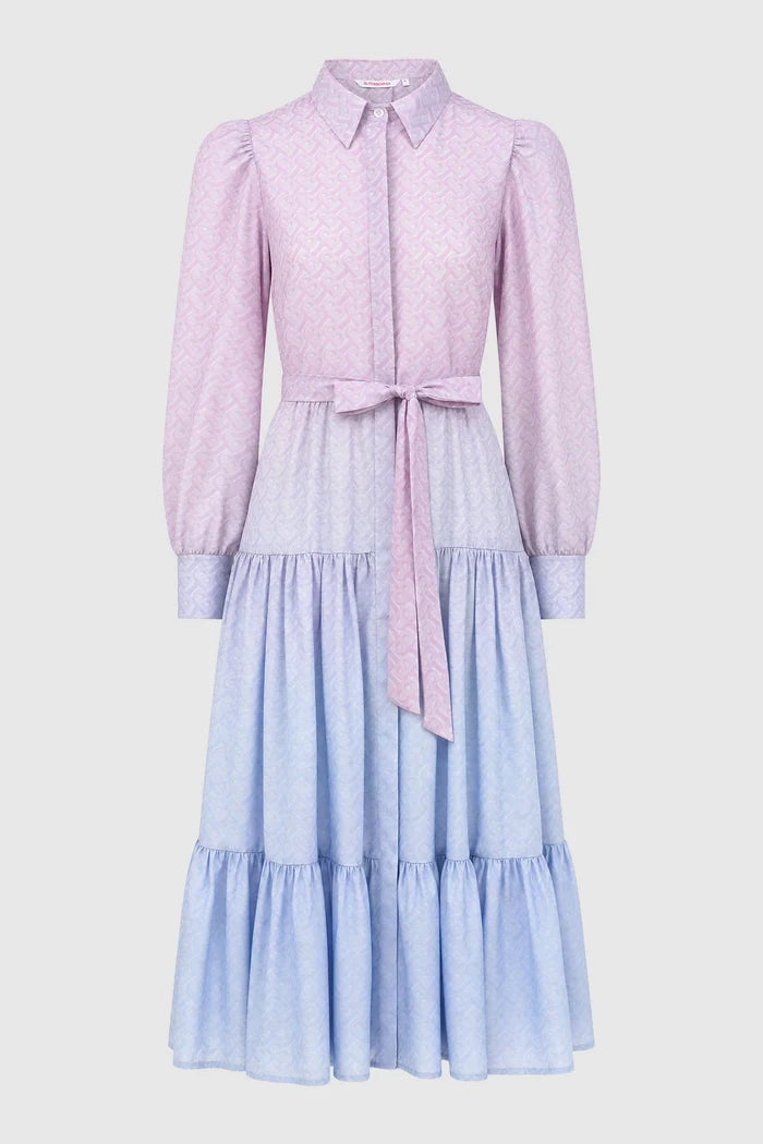 tropical26 shirt dress in pink/blue by buttonscarves