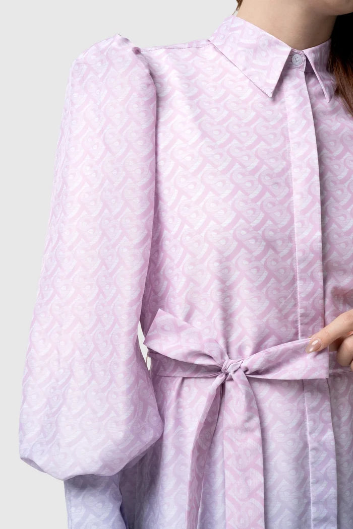 tropical26 shirt dress in pink/blue by buttonscarves detail close-up