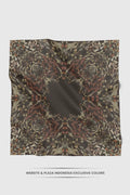 tulip printed square scarf in coffee by buttonscarves