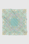 tulip printed square scarf in jade by buttonscarves