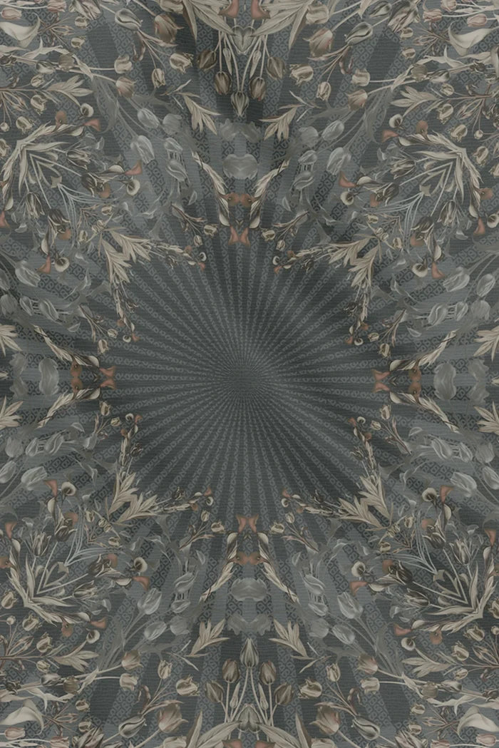 tulip printed square scarf in moon by buttonscarves motifs detail