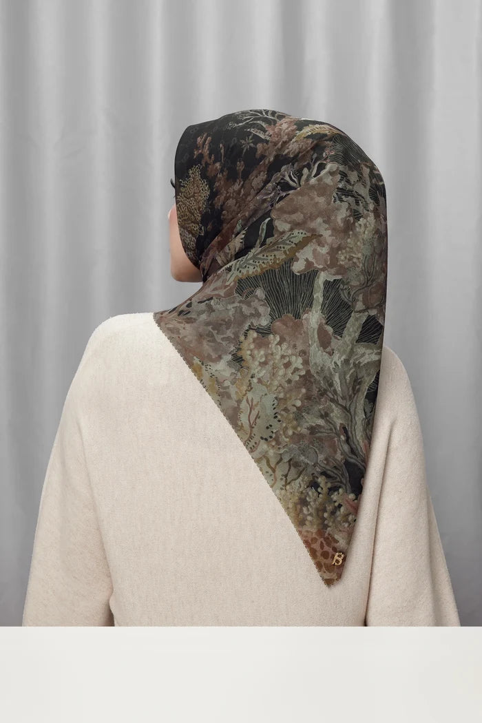 under the sea scarf orca by buttonscarves back view