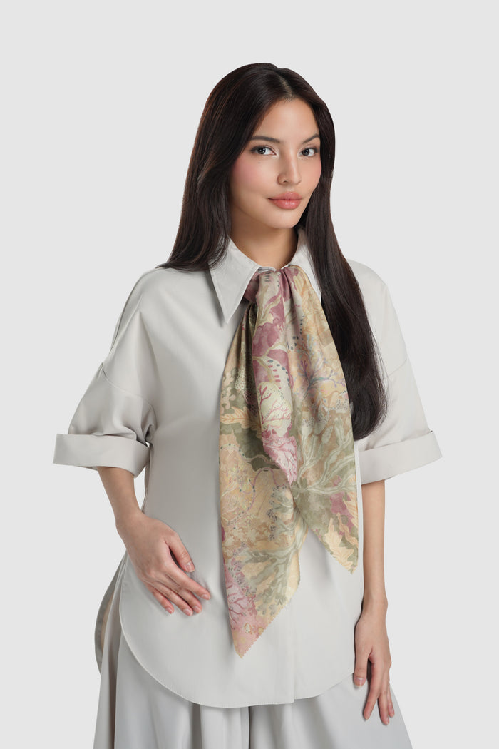 buttonscarves under the sea scarf seaweed styled outfit