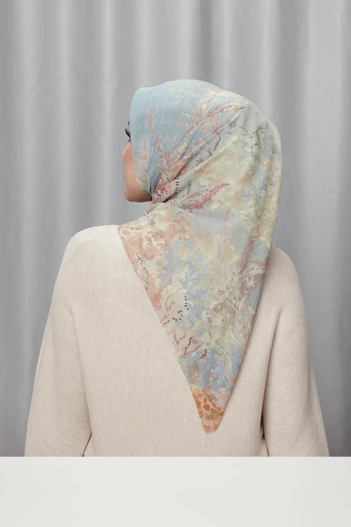 under the sea scarf wave by buttonscarves back view