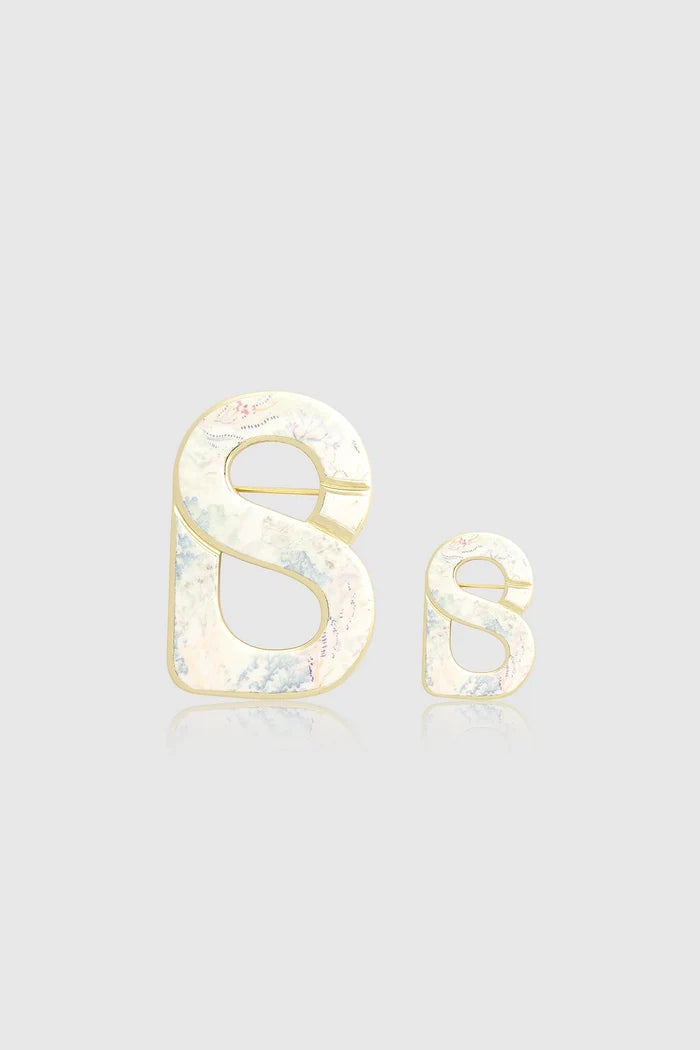 under the sea brooch set in white detail close-up