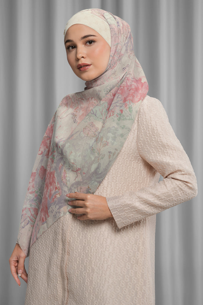 under the sea tie back shawl in clam by buttonscarves