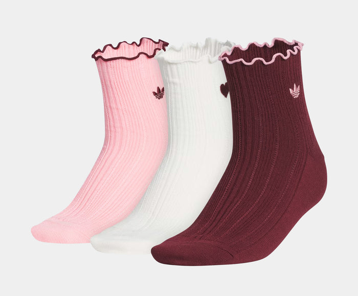 Valentine's RFL 3-Pack Quarter Womens Socks (Red/Pink Spark/Off White)