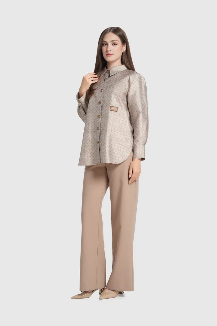 verena basic shirt in sand by buttonscarves