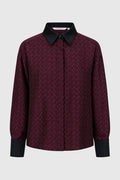 verena crop shirt in maroon by buttonscarves