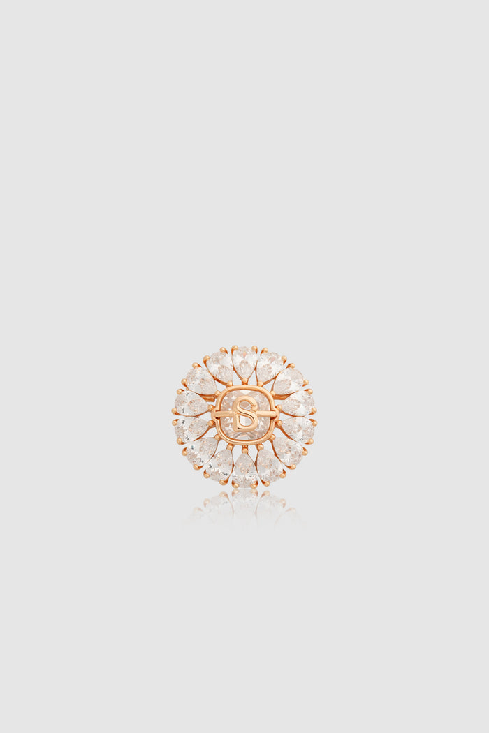Victorian Crystal Pin Brooch - Rose Gold