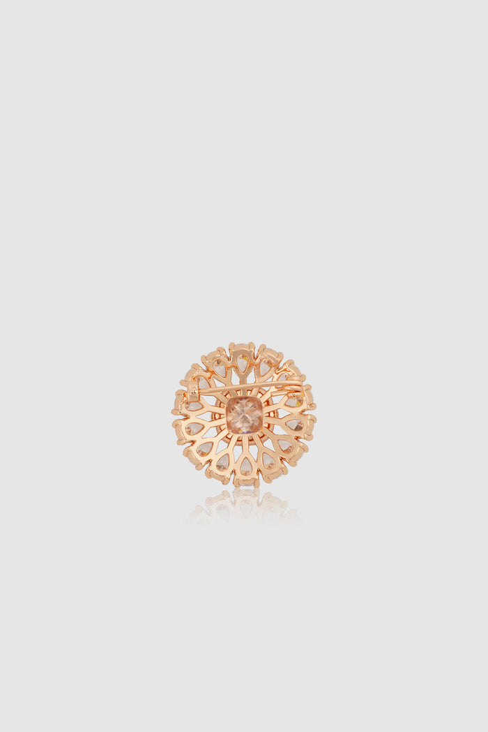 Victorian Crystal Pin Brooch - Rose Gold