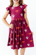Virginia Tech Maroon Hokie Flutter Twirl Dress-Mila & Rose ®