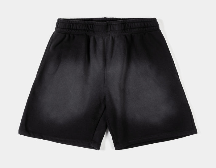 Washed Fleece Mens Shorts (Black/Black)