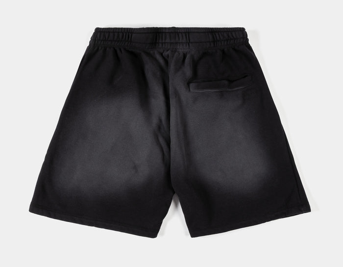 Washed Fleece Mens Shorts (Black/Black)