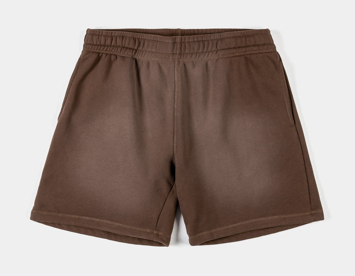 Washed Fleece Mens Shorts (Brown/Brown)