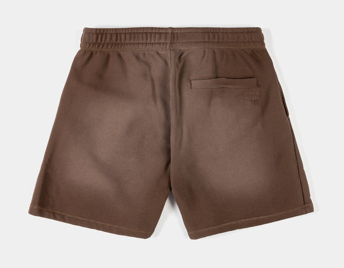 Washed Fleece Mens Shorts (Brown/Brown)