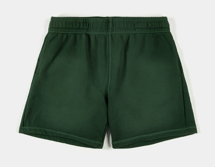 Washed Fleece Mens Shorts (Green/Green)