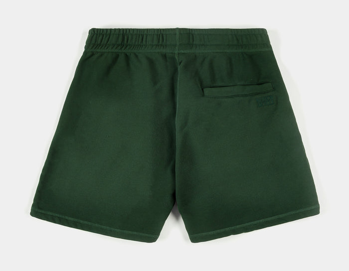 Washed Fleece Mens Shorts (Green/Green)