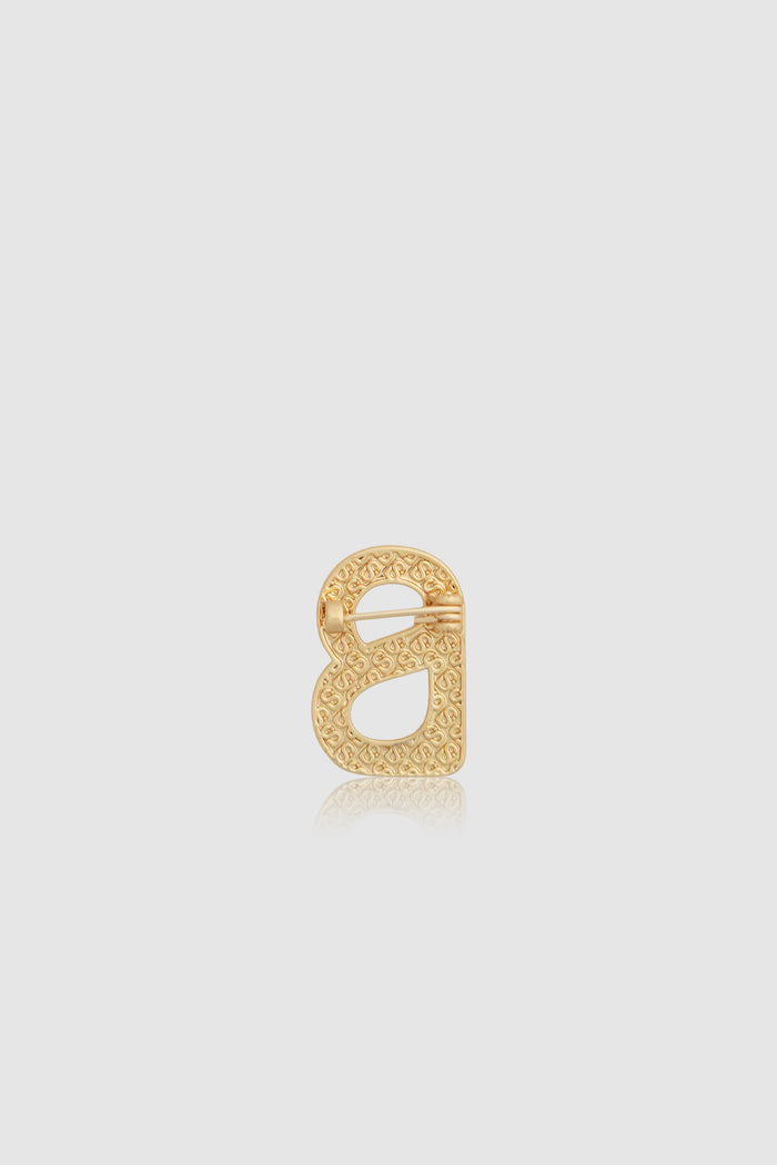 wicker petite brooch in gilding gold by buttonscarves back view