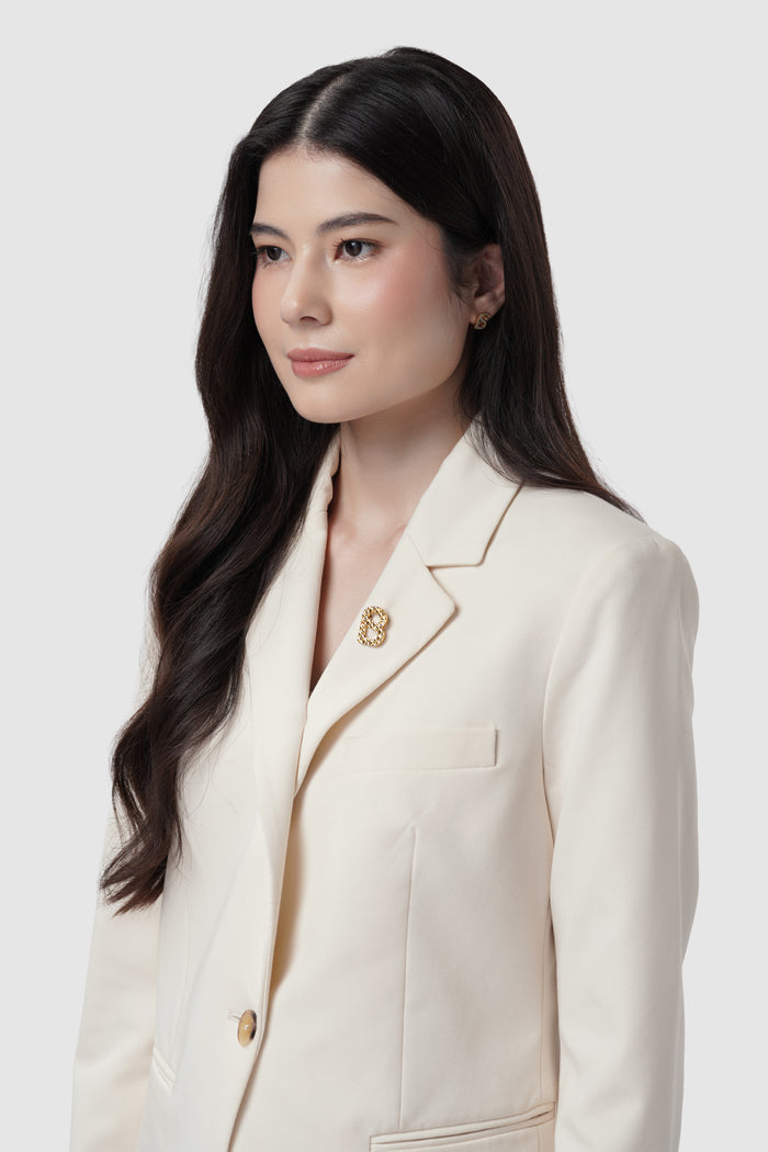 wicker petite brooch in gold by buttonscarves on blazer