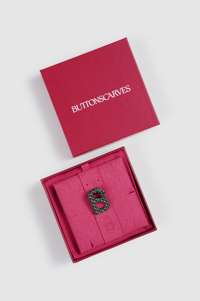 wicker petite brooch in hematite by buttonscarves