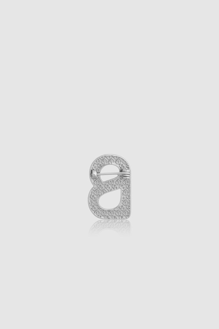 wicker petite brooch in silver by buttonscarves back view