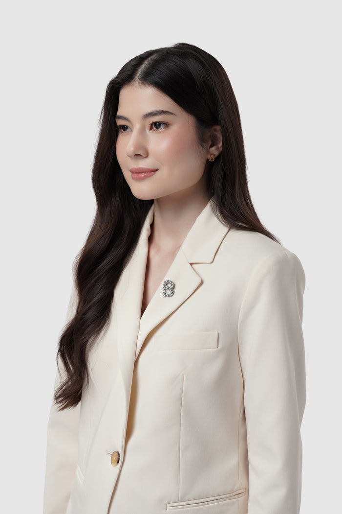 wicker petite brooch in silver by buttonscarves on blazer