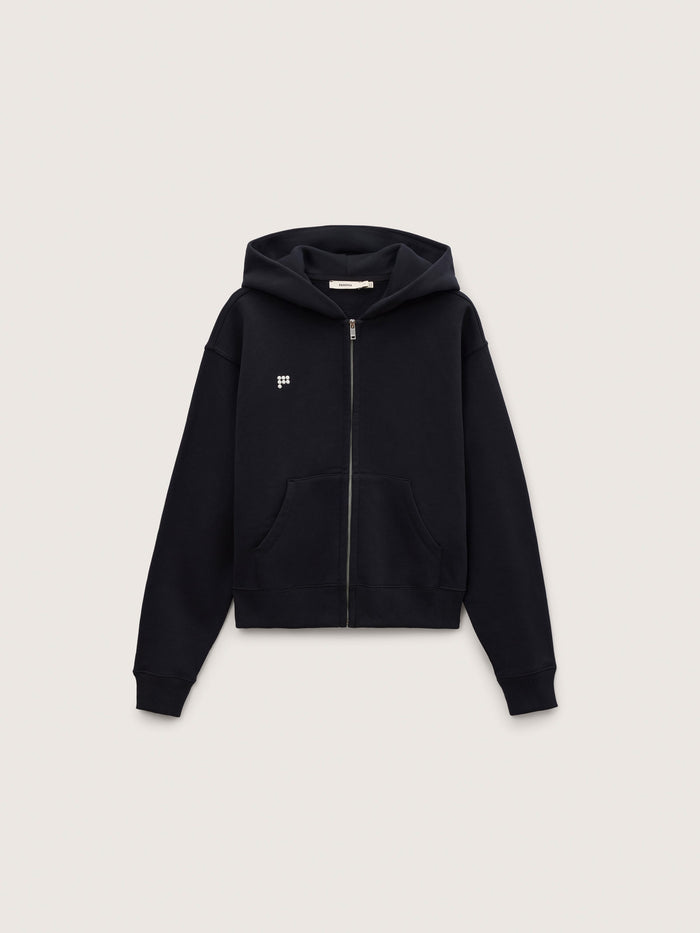 Womens Heavyweight Zip Up Hoodie—Black