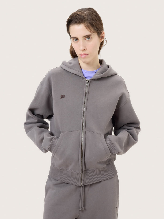 Womens Heavyweight Zip Up Hoodie—Slate Escape