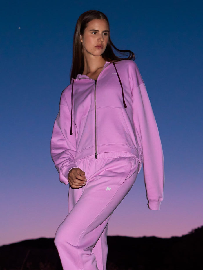 Womens Midweight Logo Track Pants—Blush Drift
