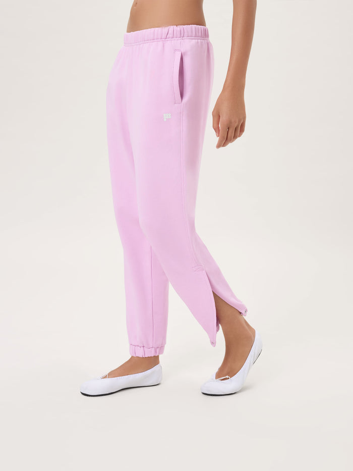 Womens Midweight Logo Track Pants—Blush Drift