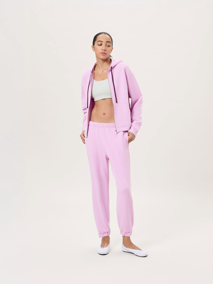 Womens Midweight Logo Track Pants—Blush Drift