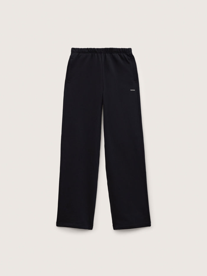 Womens Midweight Straight Leg Track Pants—Black