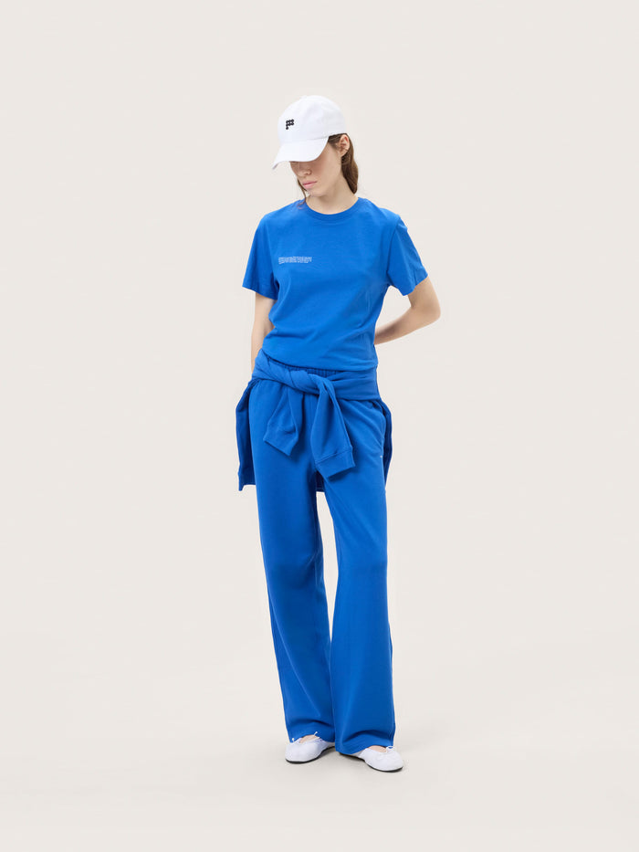 Womens Midweight Straight Leg Track Pants—Gaia Blue
