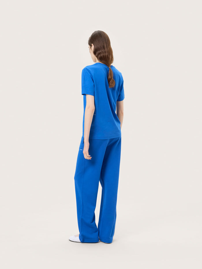 Womens Midweight Straight Leg Track Pants—Gaia Blue