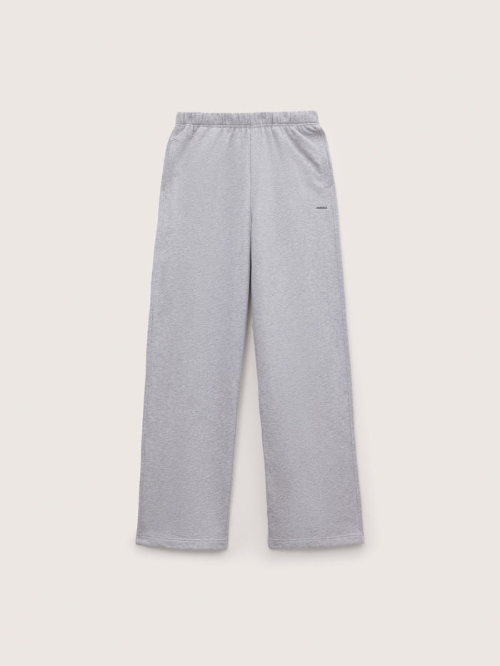 Womens Midweight Straight Leg Track Pants—Grey Marl