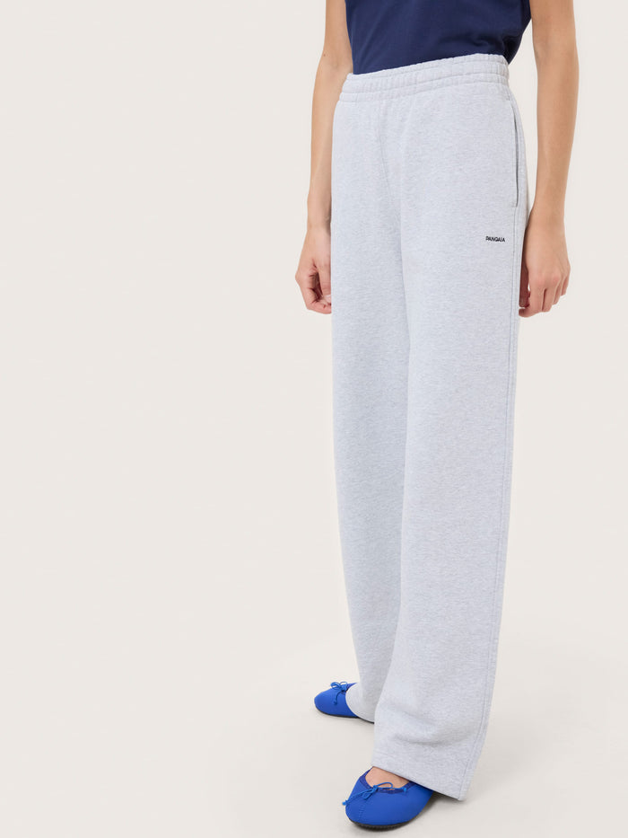 Womens Midweight Straight Leg Track Pants—Grey Marl