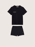 Womens Midweight T-Shirt and Shorts Set—Black