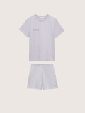 Womens Midweight T-Shirt and Shorts Set—Grey Marl