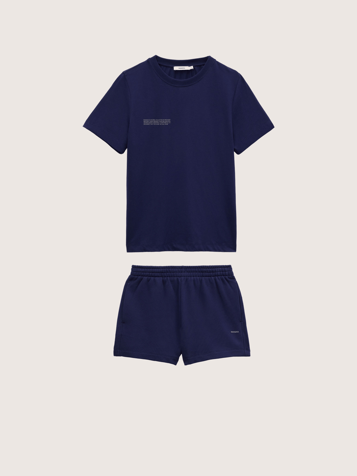 Womens Midweight T-Shirt and Shorts Set—Ocean Navy