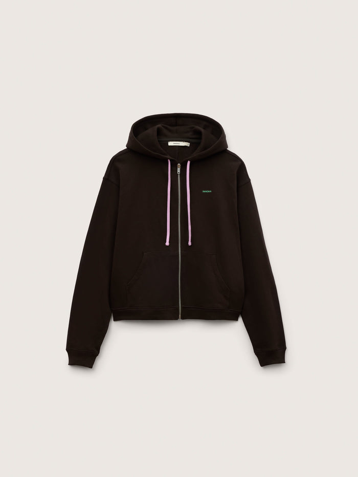 Womens Midweight Zip Up Hoodie—Obsidian Core