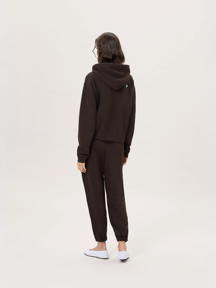Womens Midweight Zip Up Hoodie—Obsidian Core