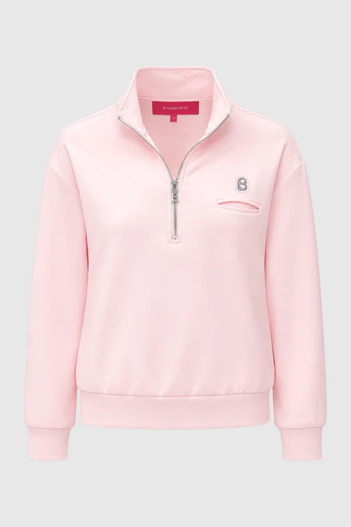 zoey sweatshirt pink by buttonscarves